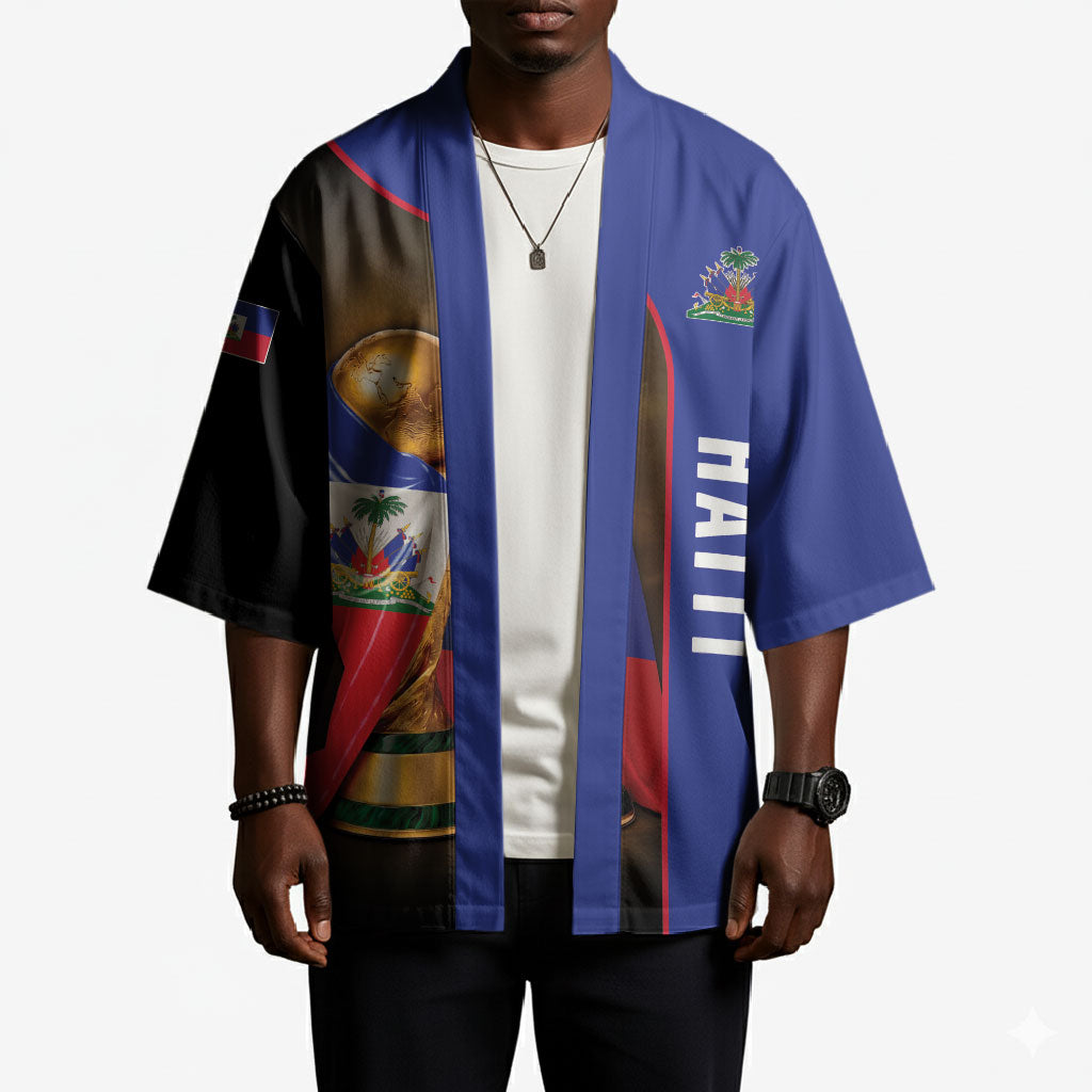 Personalized Afro Haiti Football 2026 Kimono Trophy Flag Pride Art