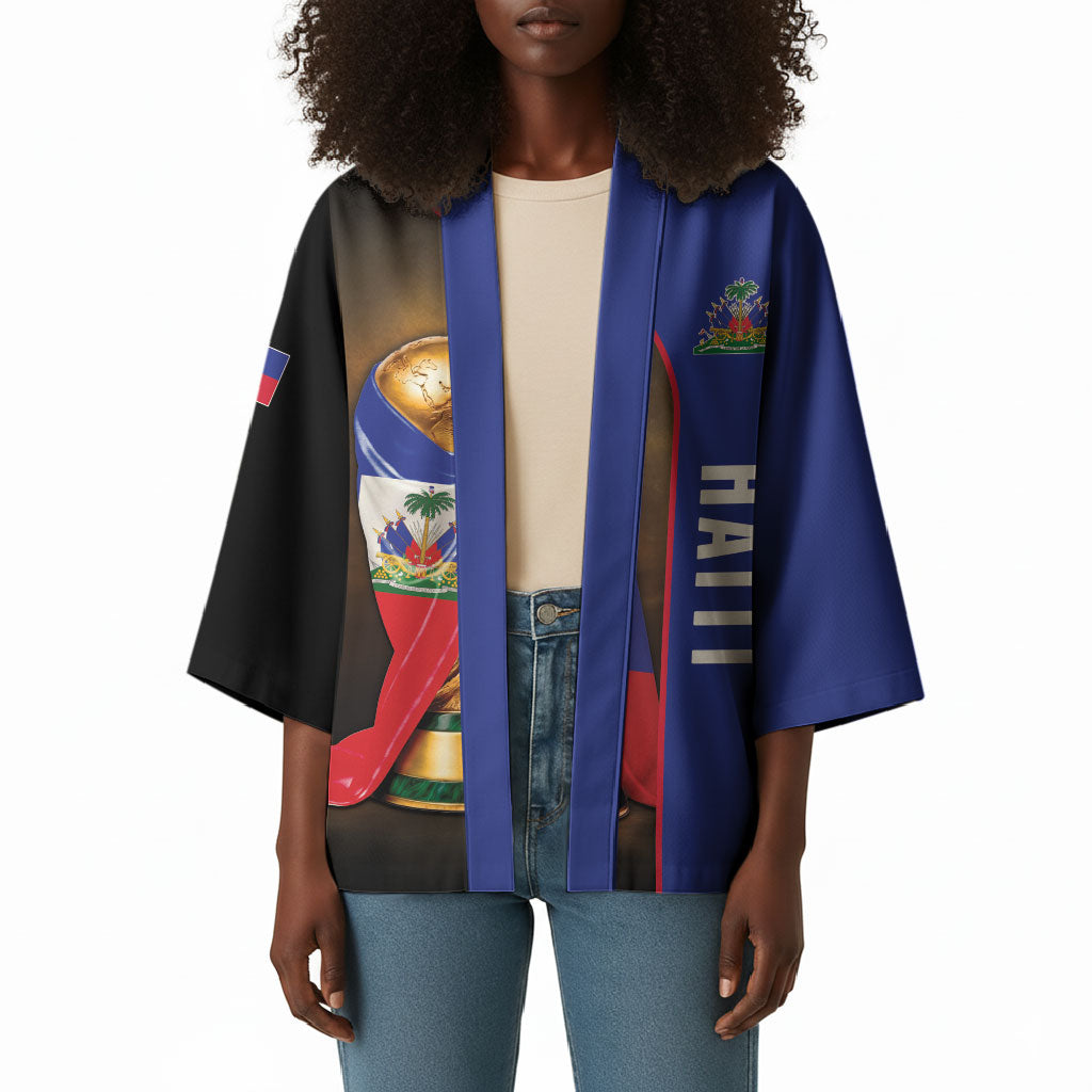 Personalized Afro Haiti Football 2026 Kimono Trophy Flag Pride Art