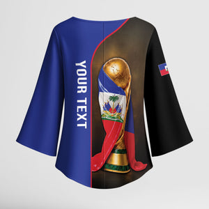Personalized Afro Haiti Football 2026 Kimono Sleeve Blouse Trophy Flag Pride Art