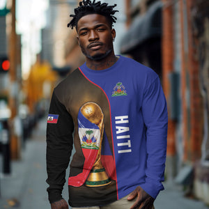 Personalized Afro Haiti Football 2026 Long Sleeve Shirt Trophy Flag Pride Art