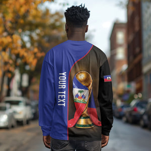 Personalized Afro Haiti Football 2026 Long Sleeve Shirt Trophy Flag Pride Art