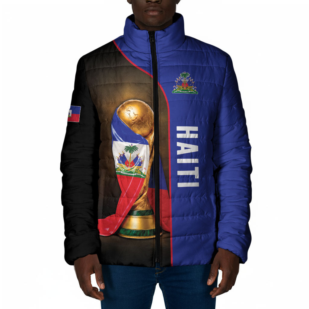 Personalized Afro Haiti Football 2026 Padded Jacket Trophy Flag Pride Art