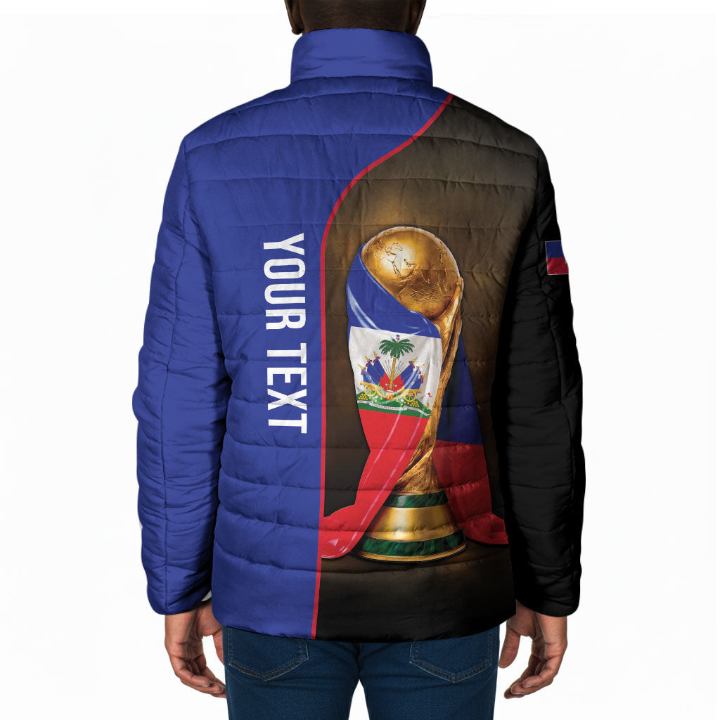 Personalized Afro Haiti Football 2026 Padded Jacket Trophy Flag Pride Art