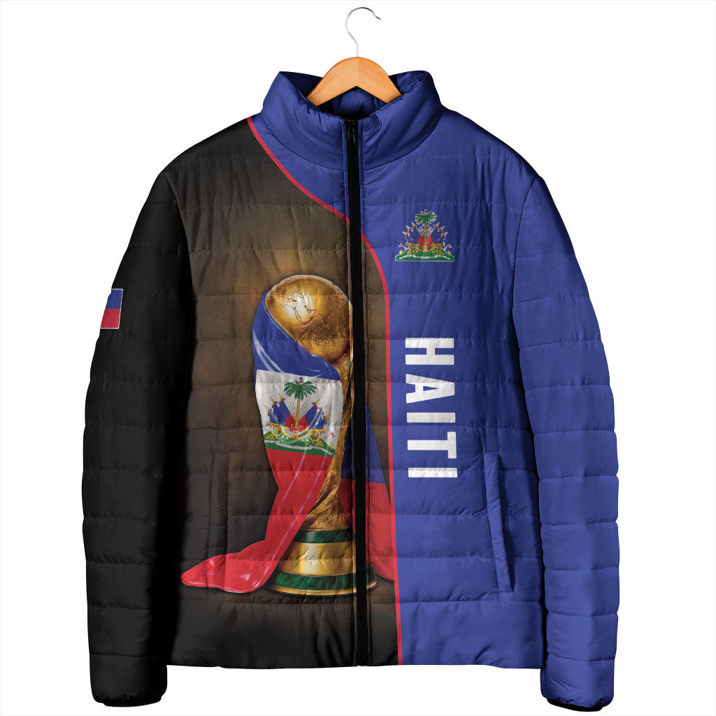 Personalized Afro Haiti Football 2026 Padded Jacket Trophy Flag Pride Art