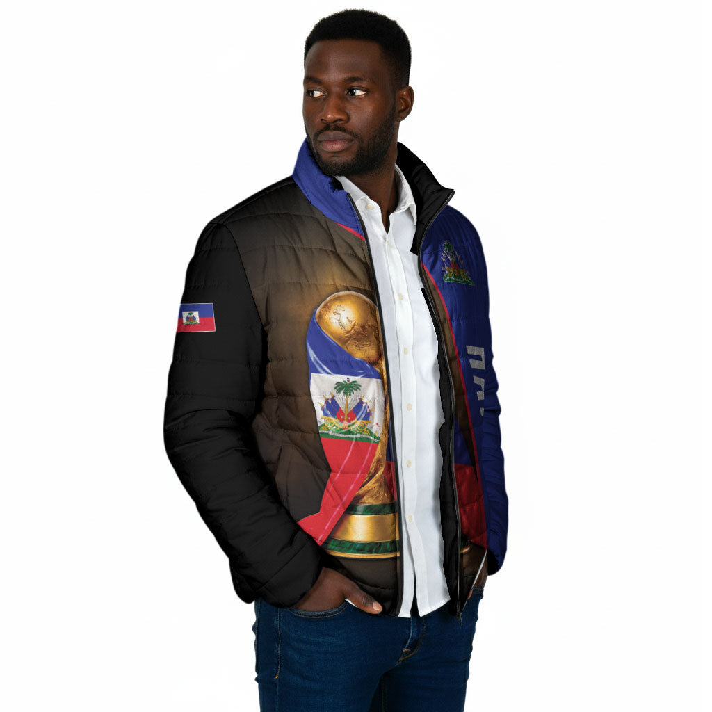 Personalized Afro Haiti Football 2026 Padded Jacket Trophy Flag Pride Art
