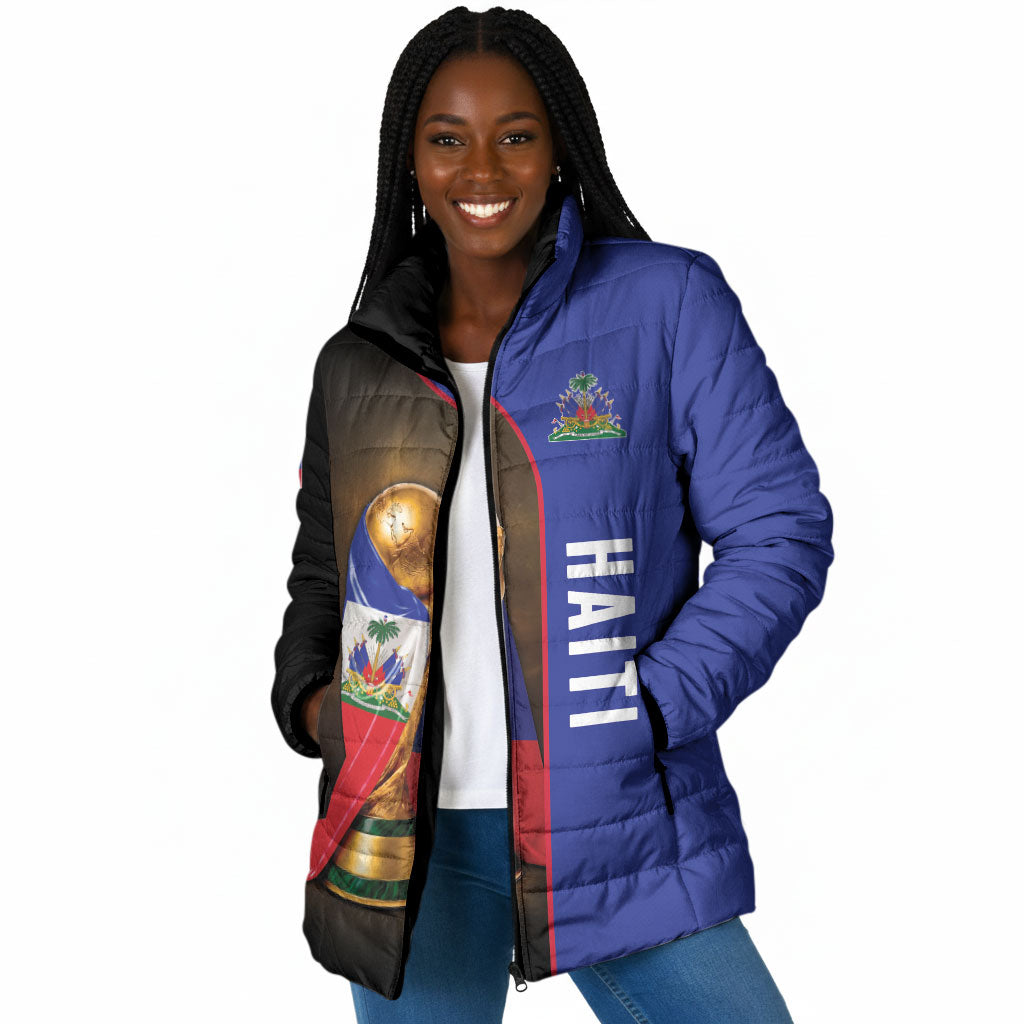 Personalized Afro Haiti Football 2026 Padded Jacket Trophy Flag Pride Art