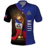 Personalized Afro Haiti Football 2026 Polo Shirt Trophy Flag Pride Art