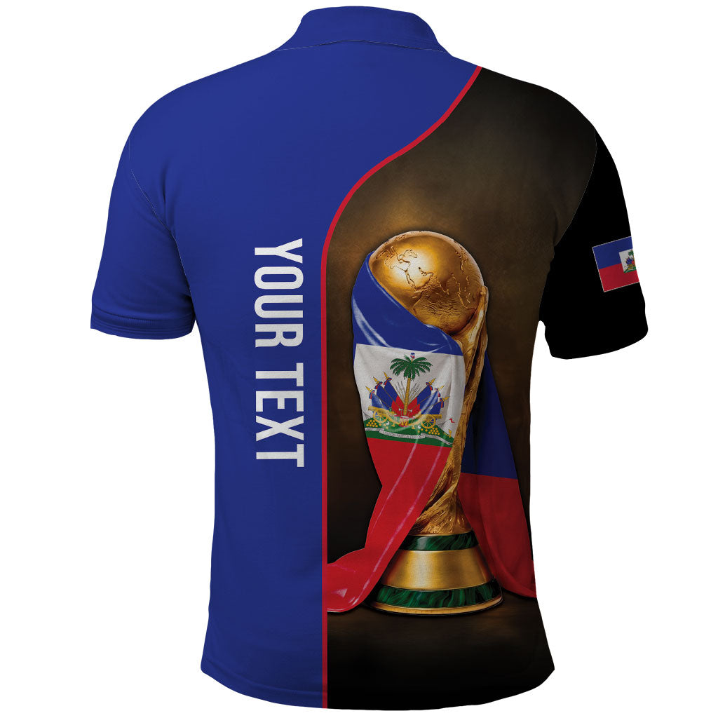 Personalized Afro Haiti Football 2026 Polo Shirt Trophy Flag Pride Art