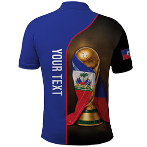 Personalized Afro Haiti Football 2026 Polo Shirt Trophy Flag Pride Art
