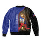 Personalized Afro Haiti Football 2026 Sleeve Zip Bomber Jacket Trophy Flag Pride Art