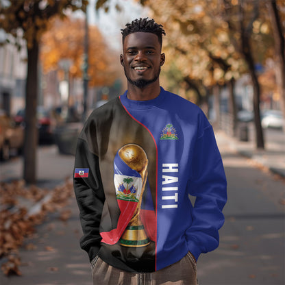 Personalized Afro Haiti Football 2026 Sweatshirt Trophy Flag Pride Art