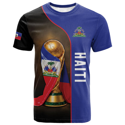 Personalized Afro Haiti Football 2026 T shirt Trophy Flag Pride Art