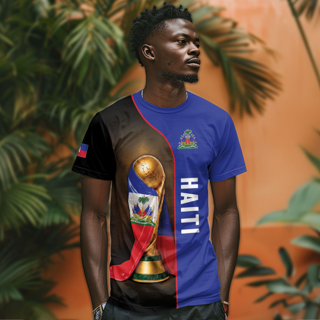 Personalized Afro Haiti Football 2026 T shirt Trophy Flag Pride Art