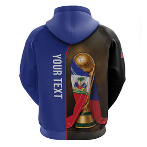 Personalized Afro Haiti Football 2026 Zip Hoodie Trophy Flag Pride Art