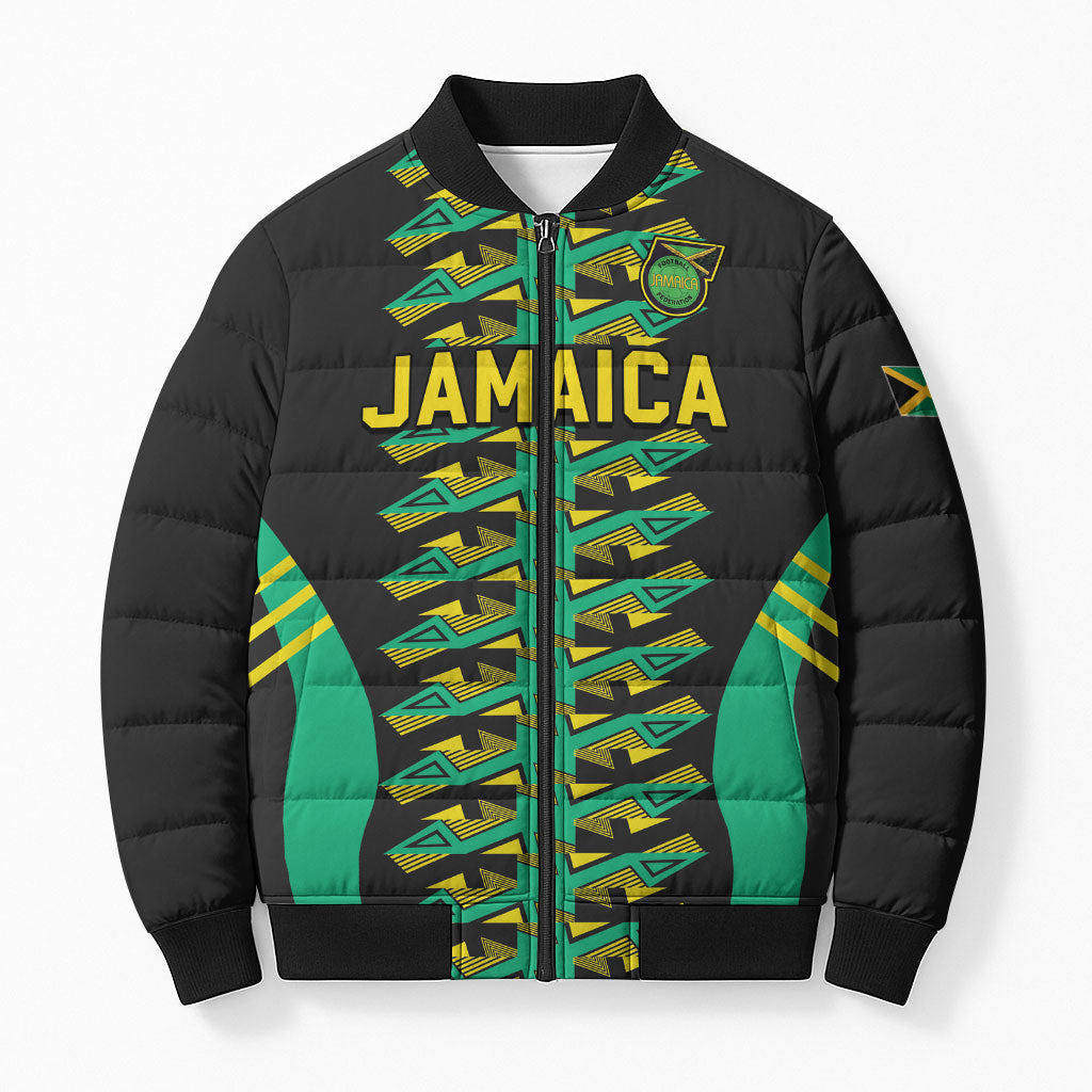 Custom Afro-Jamaicans Football Bomber Puffer Jacket Reggae Boyz Tribal Glory
