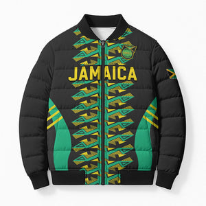 Custom Afro-Jamaicans Football Bomber Puffer Jacket Reggae Boyz Tribal Glory