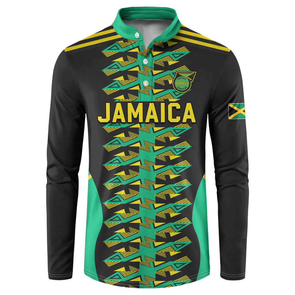 Custom Afro-Jamaicans Football Button Sweatshirt Reggae Boyz Tribal Glory