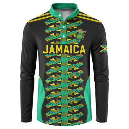 Custom Afro-Jamaicans Football Button Sweatshirt Reggae Boyz Tribal Glory