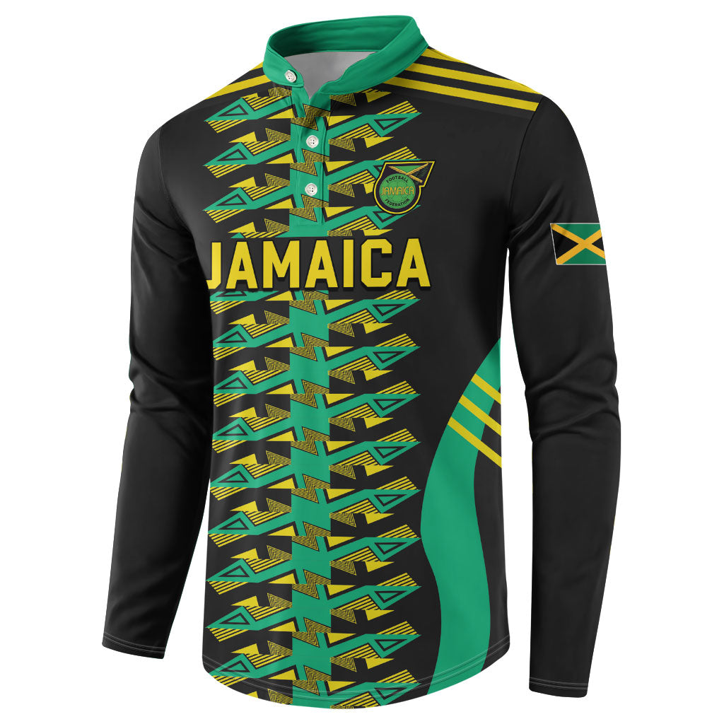 Custom Afro-Jamaicans Football Button Sweatshirt Reggae Boyz Tribal Glory