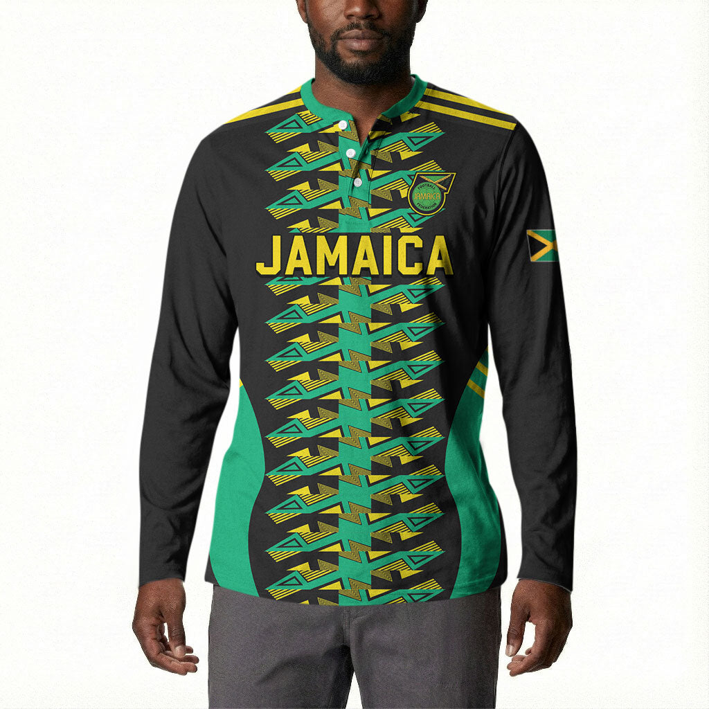 Custom Afro-Jamaicans Football Button Sweatshirt Reggae Boyz Tribal Glory
