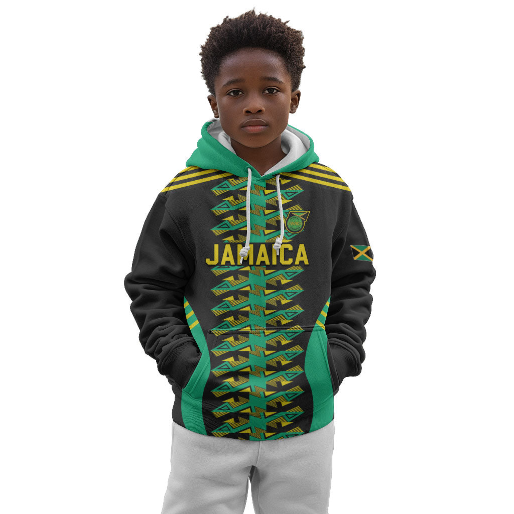 Custom Afro-Jamaicans Football Kid Hoodie Reggae Boyz Tribal Glory