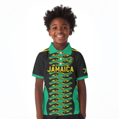 Custom Afro-Jamaicans Football Kid Polo Shirt Reggae Boyz Tribal Glory