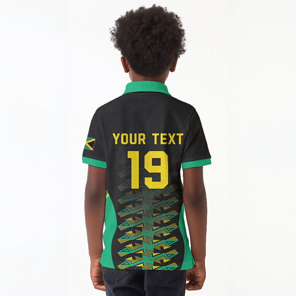Custom Afro-Jamaicans Football Kid Polo Shirt Reggae Boyz Tribal Glory
