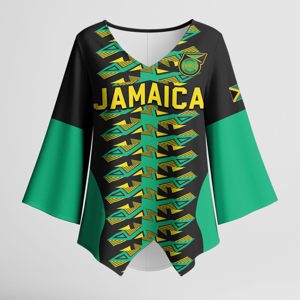 Custom Afro-Jamaicans Football Kimono Sleeve Blouse Reggae Boyz Tribal Glory