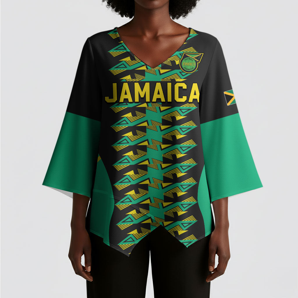 Custom Afro-Jamaicans Football Kimono Sleeve Blouse Reggae Boyz Tribal Glory