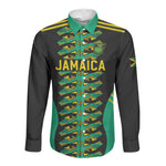 Custom Afro-Jamaicans Football Long Sleeve Button Shirt Reggae Boyz Tribal Glory