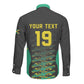 Custom Afro-Jamaicans Football Long Sleeve Button Shirt Reggae Boyz Tribal Glory