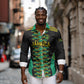 Custom Afro-Jamaicans Football Long Sleeve Button Shirt Reggae Boyz Tribal Glory