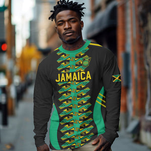 Custom Afro-Jamaicans Football Long Sleeve Shirt Reggae Boyz Tribal Glory