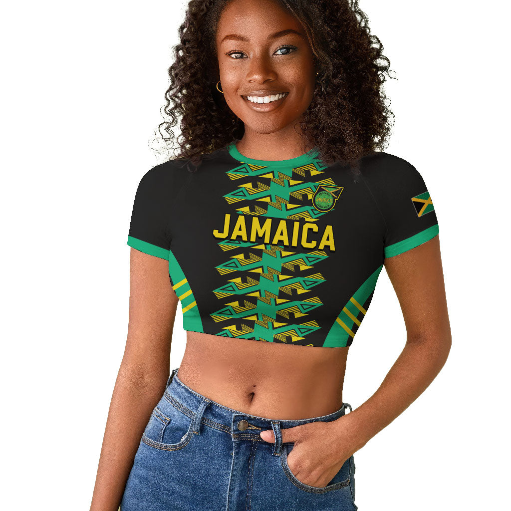 Custom Afro-Jamaicans Football Raglan Cropped T shirt Reggae Boyz Tribal Glory