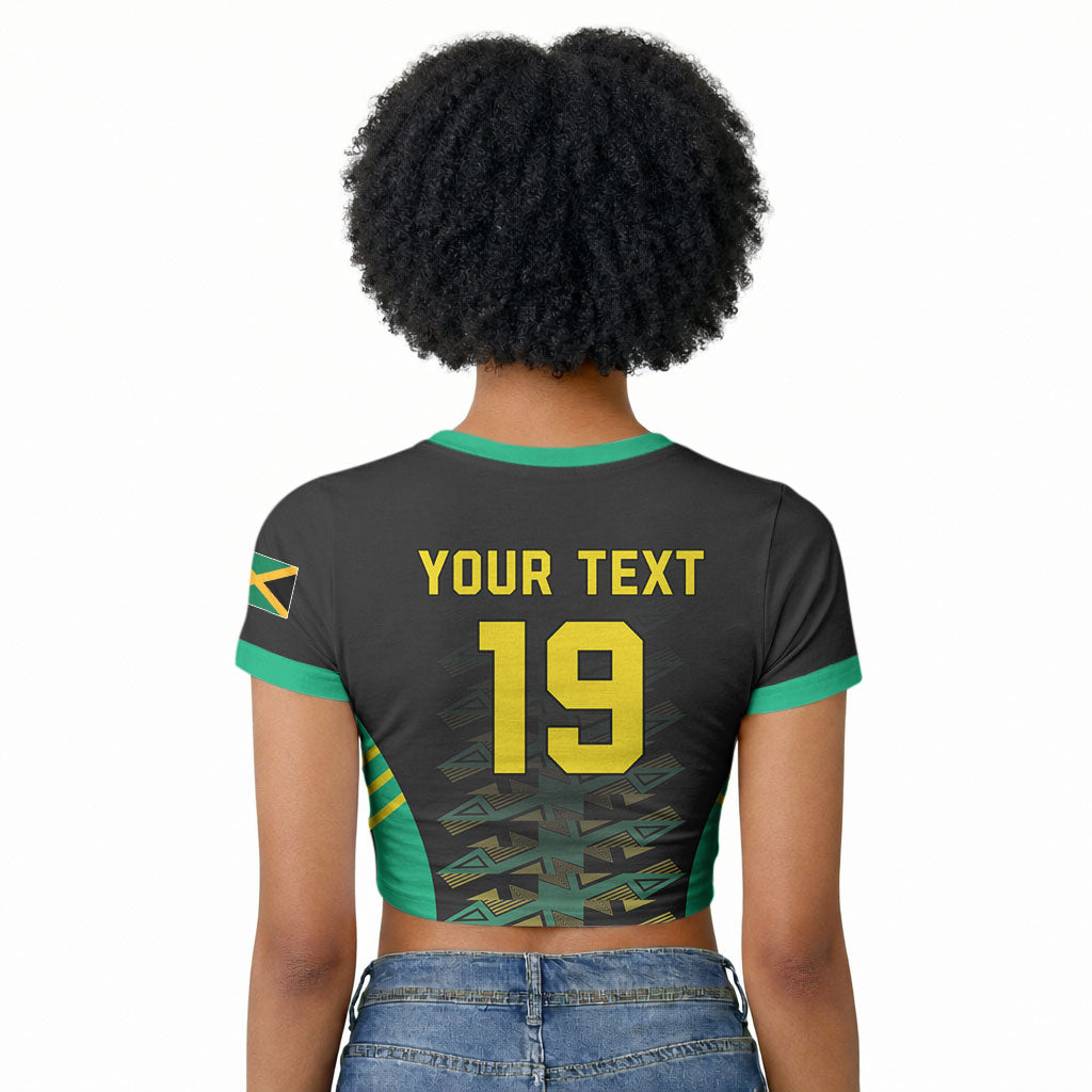 Custom Afro-Jamaicans Football Raglan Cropped T shirt Reggae Boyz Tribal Glory