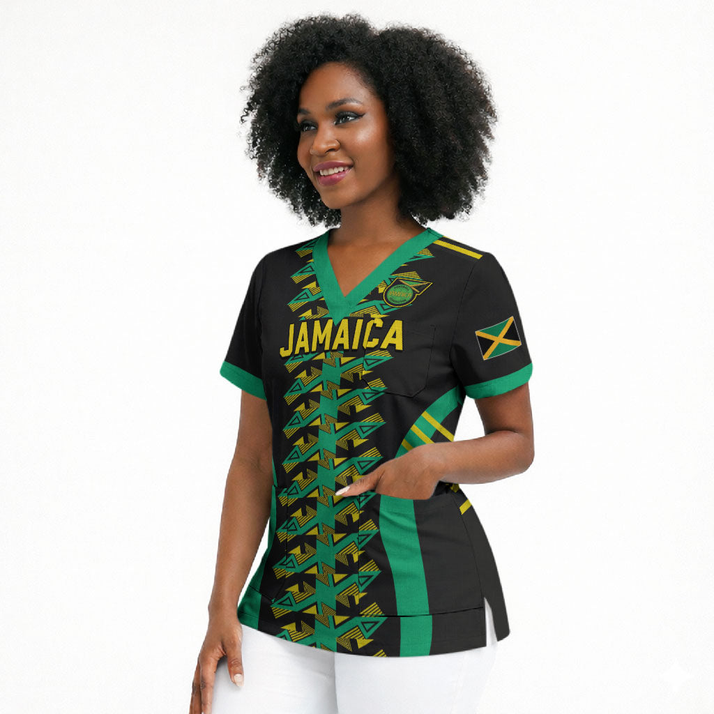 Custom Afro-Jamaicans Football Scrub Top Reggae Boyz Tribal Glory