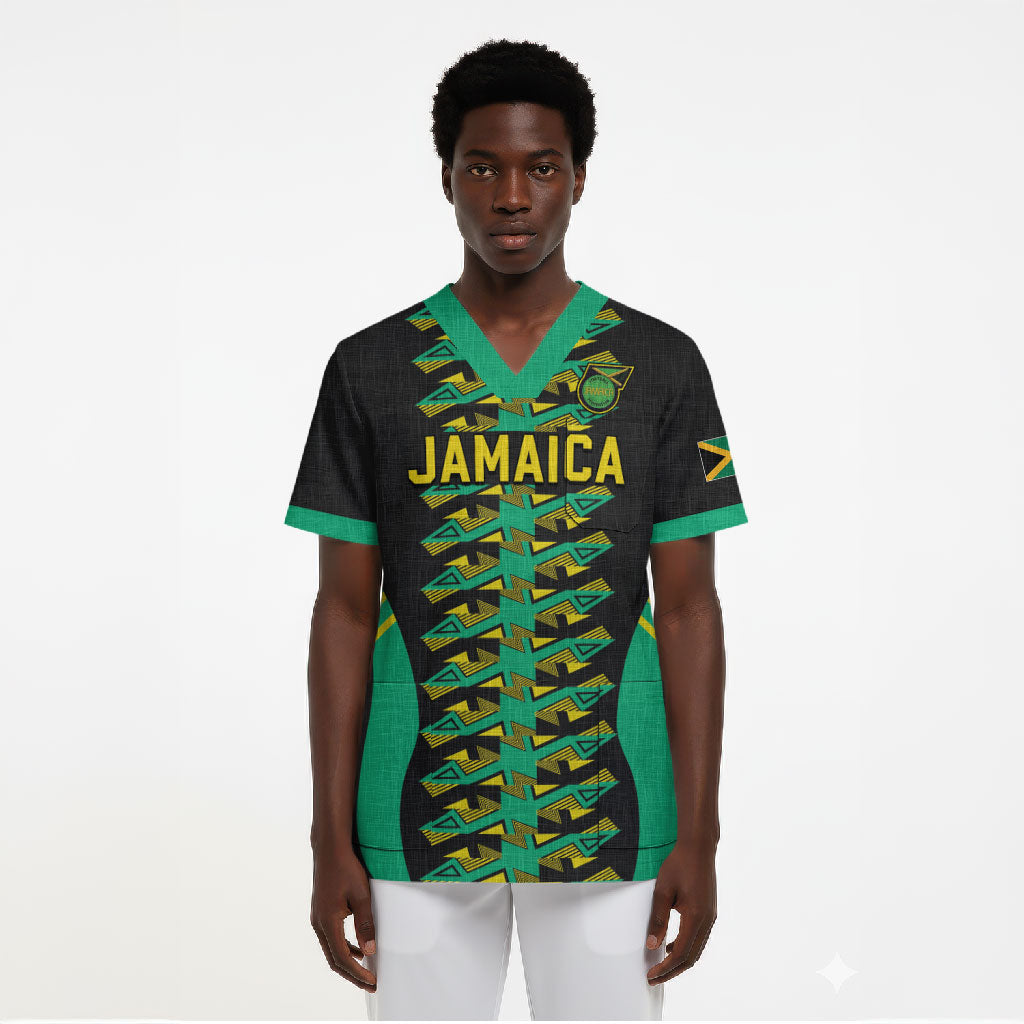 Custom Afro-Jamaicans Football Scrub Top Reggae Boyz Tribal Glory