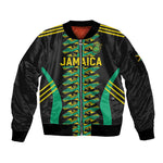 Custom Afro-Jamaicans Football Sleeve Zip Bomber Jacket Reggae Boyz Tribal Glory