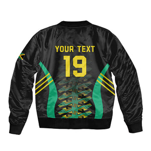 Custom Afro-Jamaicans Football Sleeve Zip Bomber Jacket Reggae Boyz Tribal Glory