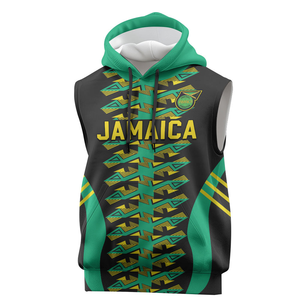 Custom Afro-Jamaicans Football Sleeveless Hoodie Reggae Boyz Tribal Glory