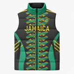 Custom Afro-Jamaicans Football Sleeveless Puffer Jacket Reggae Boyz Tribal Glory