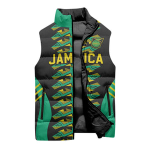 Custom Afro-Jamaicans Football Sleeveless Puffer Jacket Reggae Boyz Tribal Glory