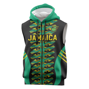 Custom Afro-Jamaicans Football Sleeveless Zip Hoodie Reggae Boyz Tribal Glory