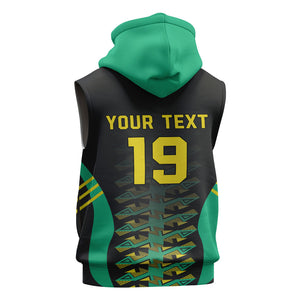 Custom Afro-Jamaicans Football Sleeveless Zip Hoodie Reggae Boyz Tribal Glory