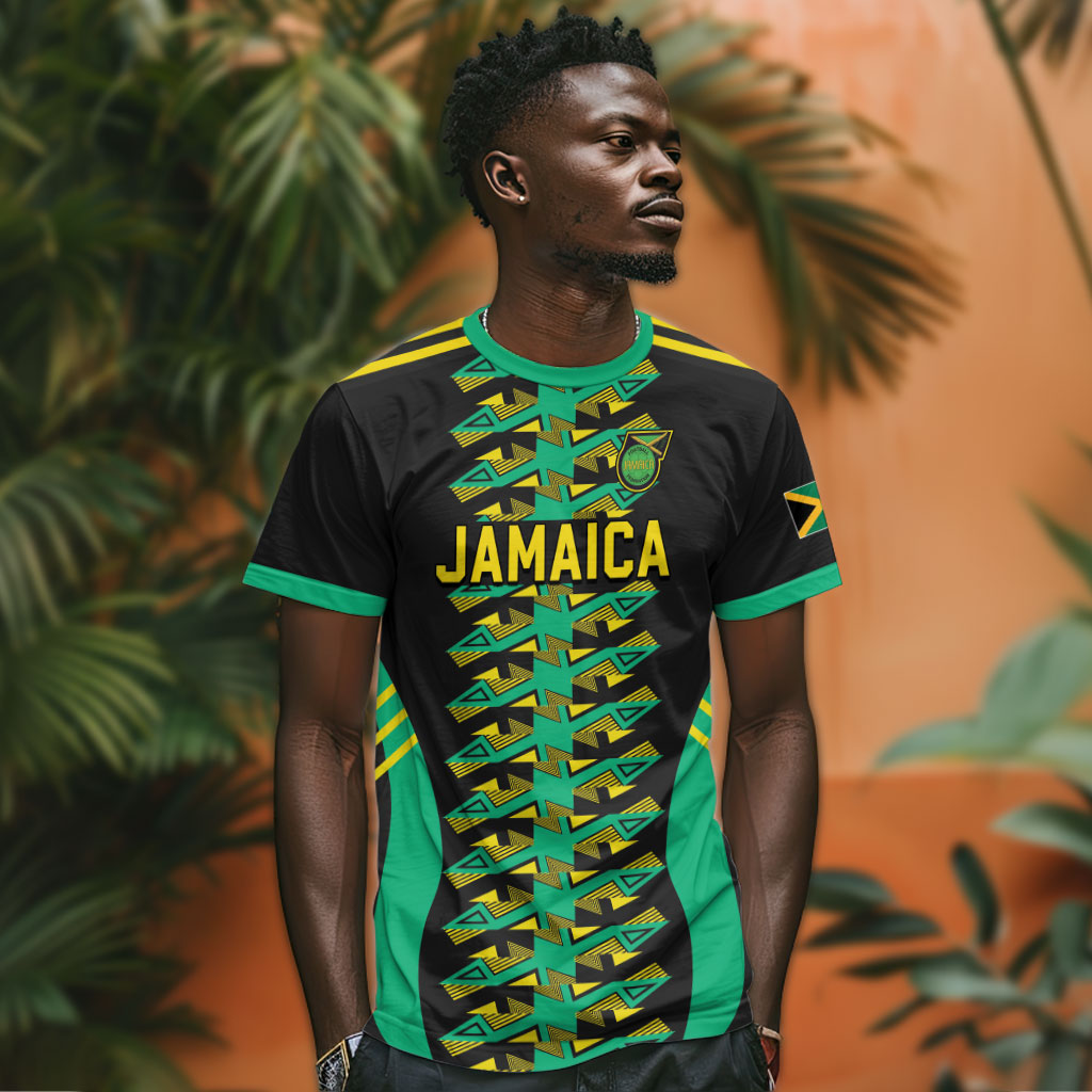 Custom Afro-Jamaicans Football T shirt Reggae Boyz Tribal Glory
