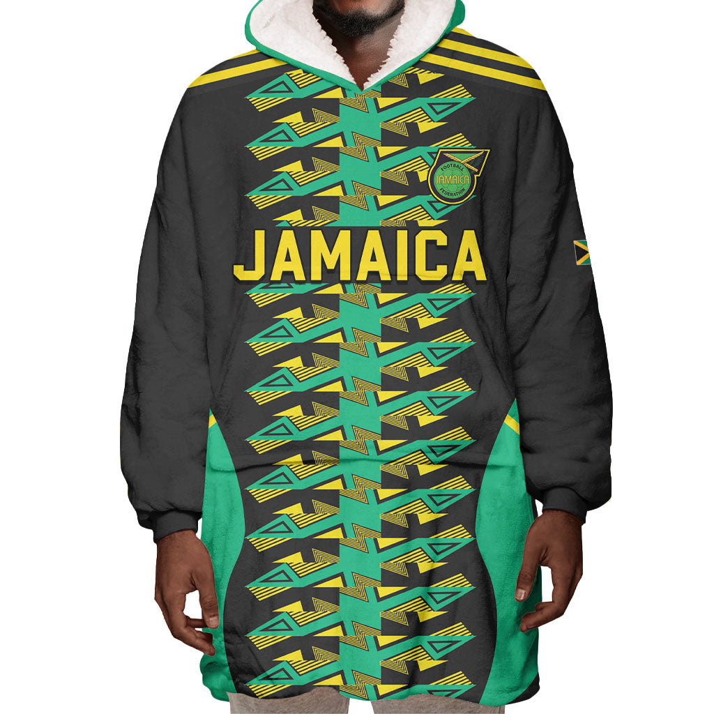 Custom Afro-Jamaicans Football Wearable Blanket Hoodie Reggae Boyz Tribal Glory