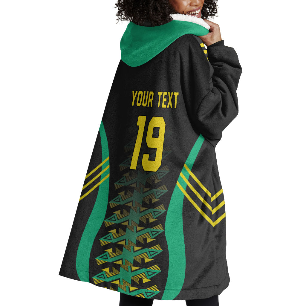Custom Afro-Jamaicans Football Wearable Blanket Hoodie Reggae Boyz Tribal Glory