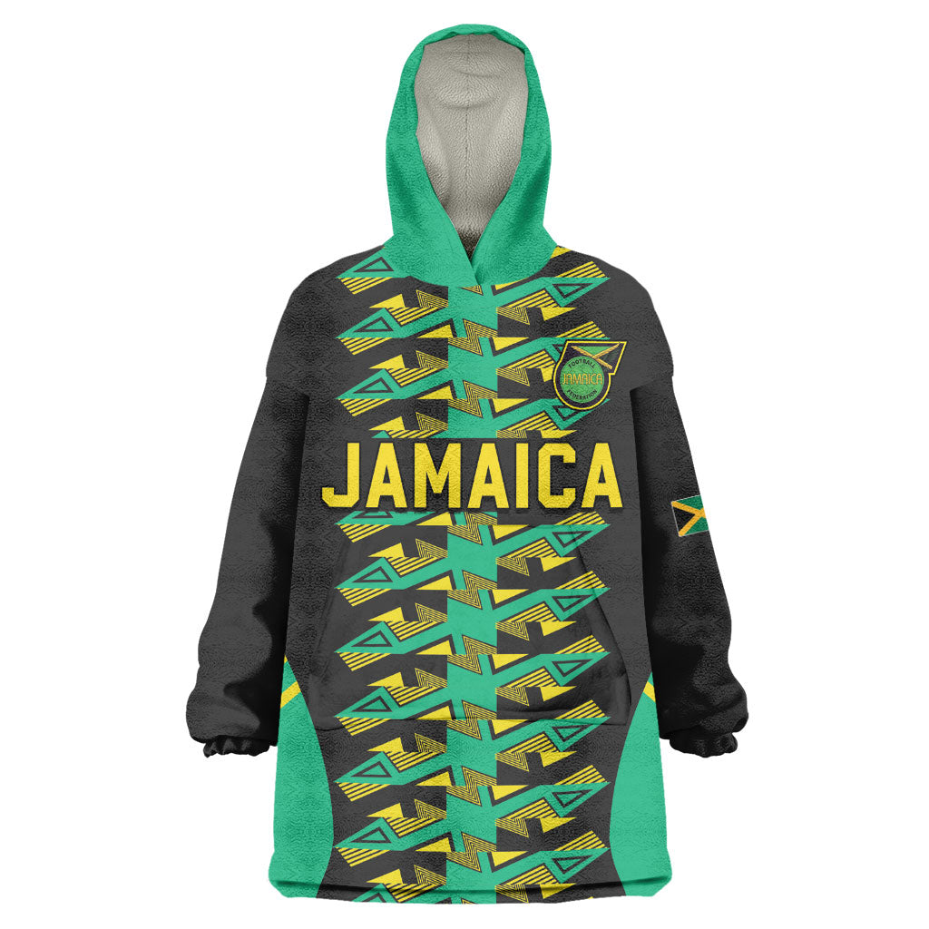 Custom Afro-Jamaicans Football Wearable Blanket Hoodie Reggae Boyz Tribal Glory