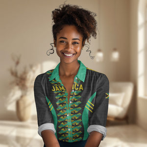 Custom Afro-Jamaicans Football Women Casual Shirt Reggae Boyz Tribal Glory