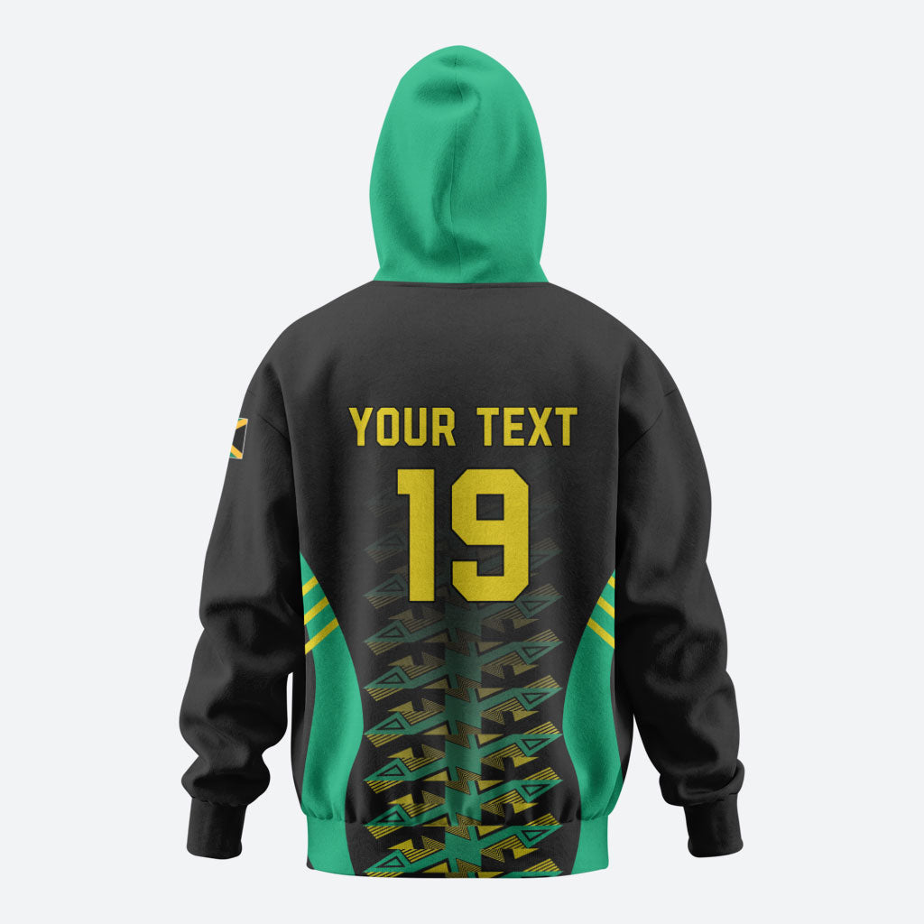 Custom Afro-Jamaicans Football Zip Hoodie Reggae Boyz Tribal Glory